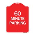 Signmission Designer Series Sign-60 Minute Parking, Red & White Aluminum Sign, 18" x 24", RW-1824-24367 A-DES-RW-1824-24367